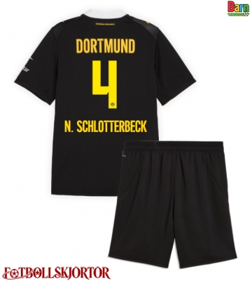 Borussia Dortmund Nico Schlotterbeck #4 Borta Kläder Barn 2026-27 Kortärmad (+ Korta byxor)